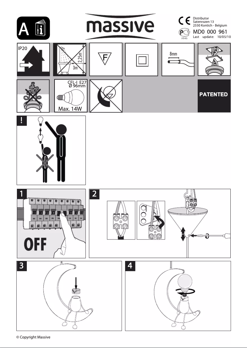 Page 1 de la notice Manuel utilisateur Massive Kico 40092/34/10