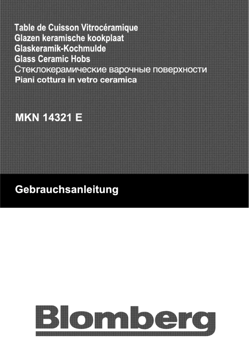 Page 1 de la notice Manuel utilisateur Blomberg MKN 14321 E