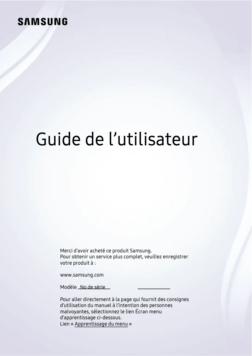 Page 1 de la notice Manuel utilisateur Samsung BE43D-H
