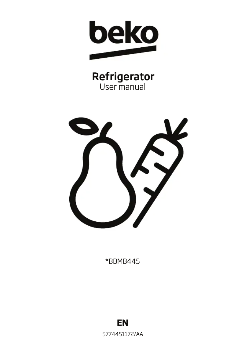 Page 1 de la notice Manuel utilisateur Beko BBMB445PX