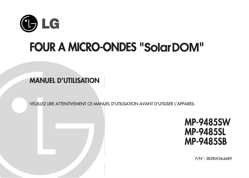 Page n°1 - Manuel utilisateur LG MP-9485SW
