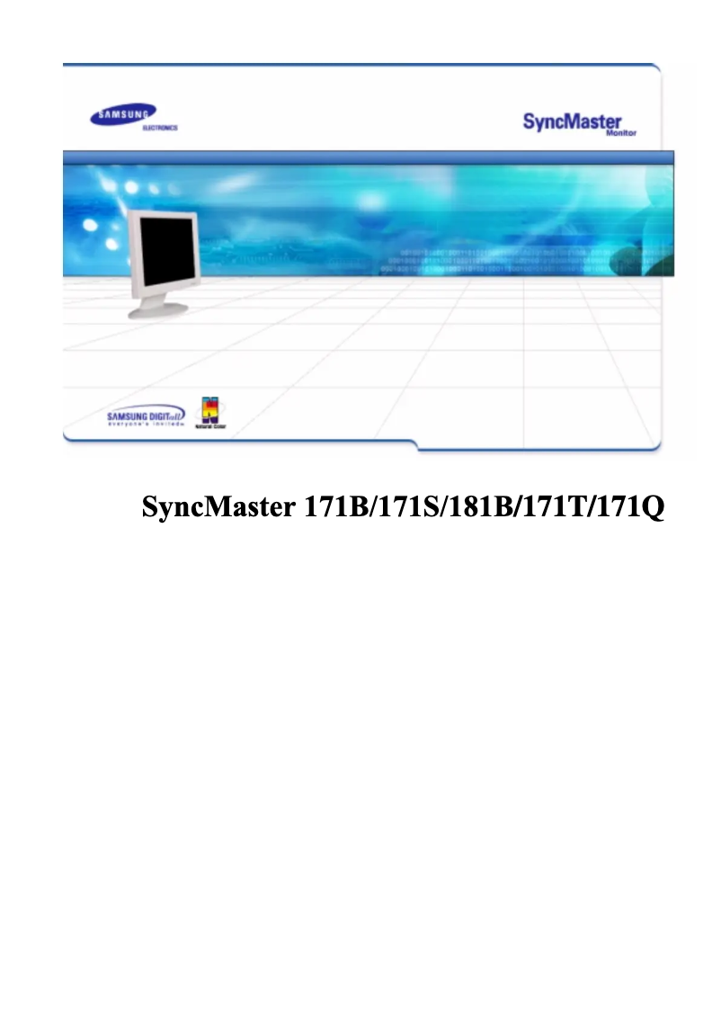 Page 1 de la notice Manuel utilisateur Samsung SyncMaster 171T