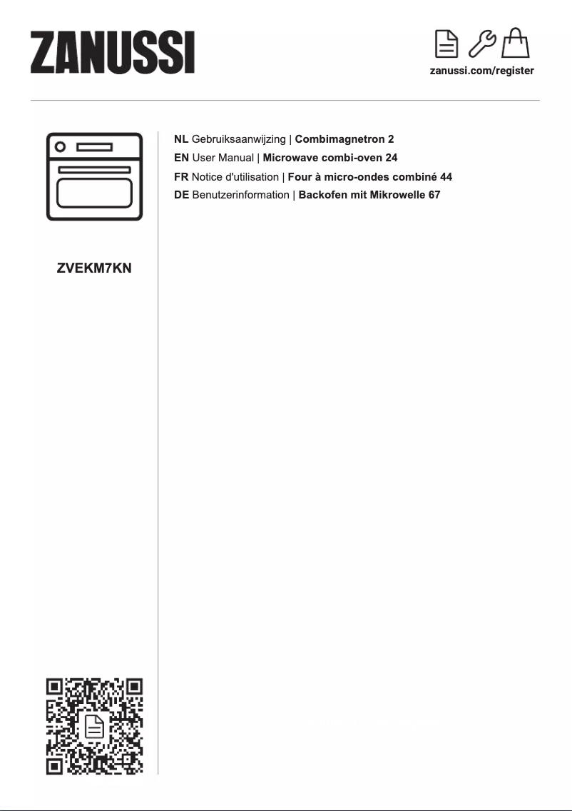 Page 1 de la notice Manuel utilisateur Zanussi ZVEKM7KN