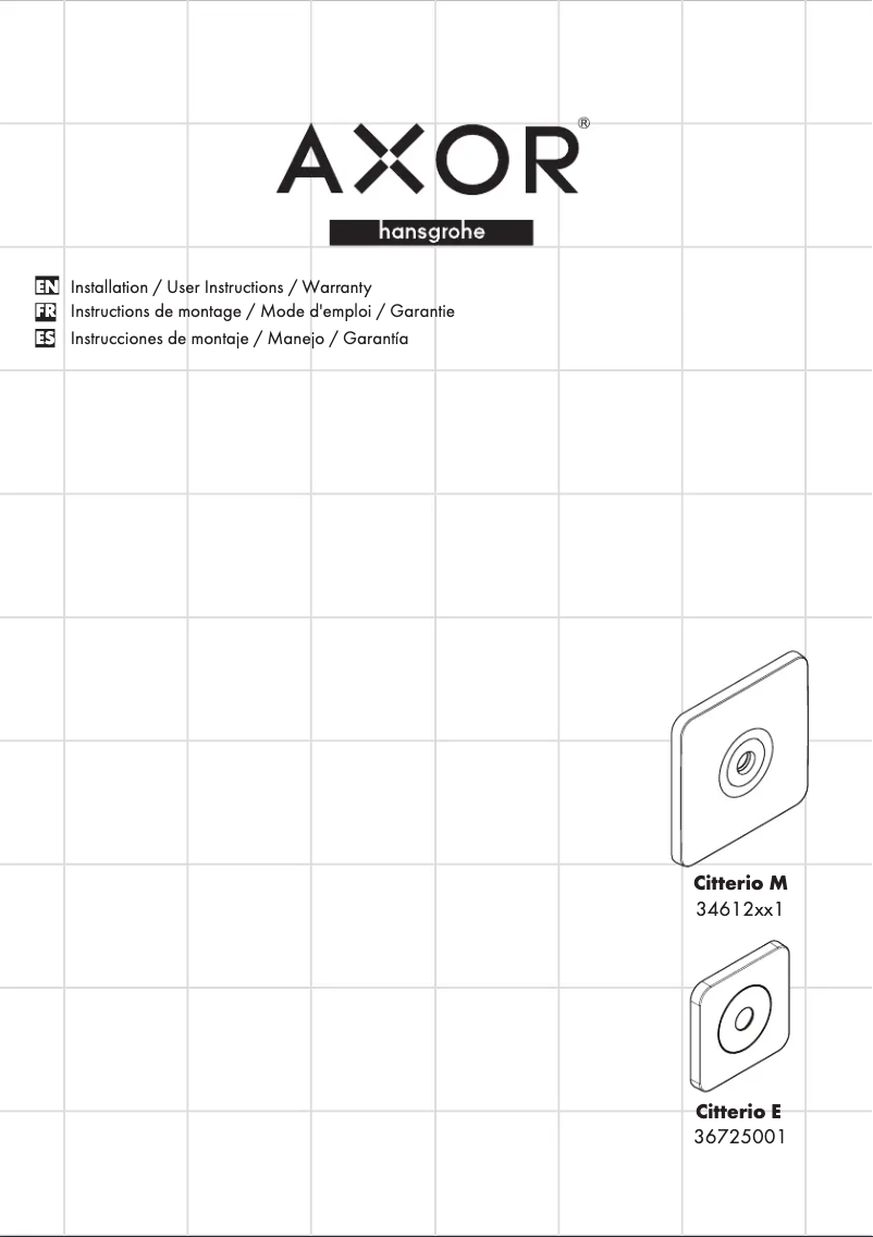 Page n°1 - Manuel utilisateur Axor Citterio E 36725001