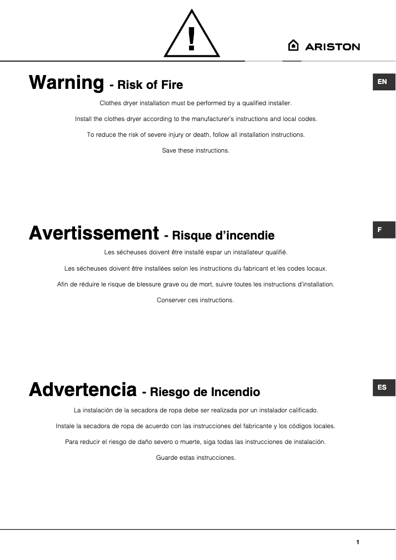 Image de la première page du manuel de l'appareil TCL73XNAADA