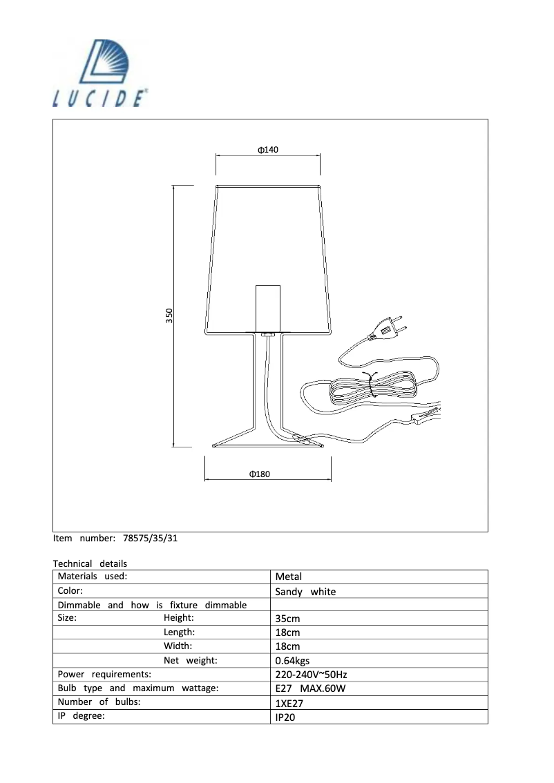 Página 1 del manual Manual de usuario Lucide Louis