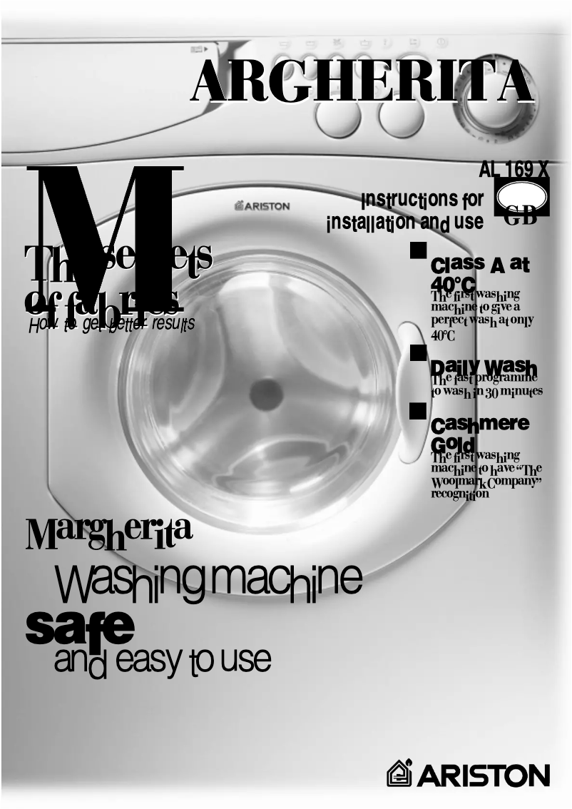 Page 1 de la notice Manuel utilisateur Hotpoint Ariston AL169 X EU