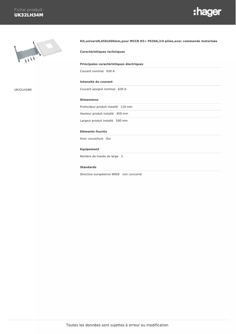 Page n°1 - Manuel utilisateur Hager UK32LH34M