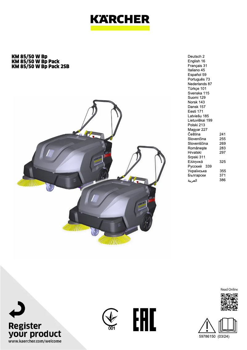 Image de la première page du manuel de l'appareil KM 85/50 W Bp Pack