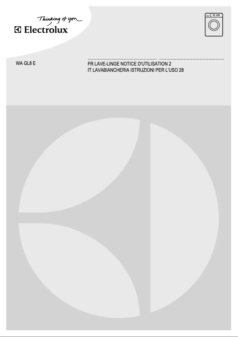 Page n°1 - Manuel utilisateur Electrolux WAGL8E201