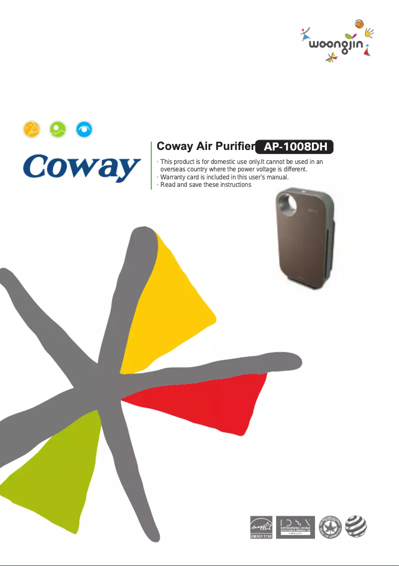 Page n°1 - Manuel utilisateur Coway AP-1008DH