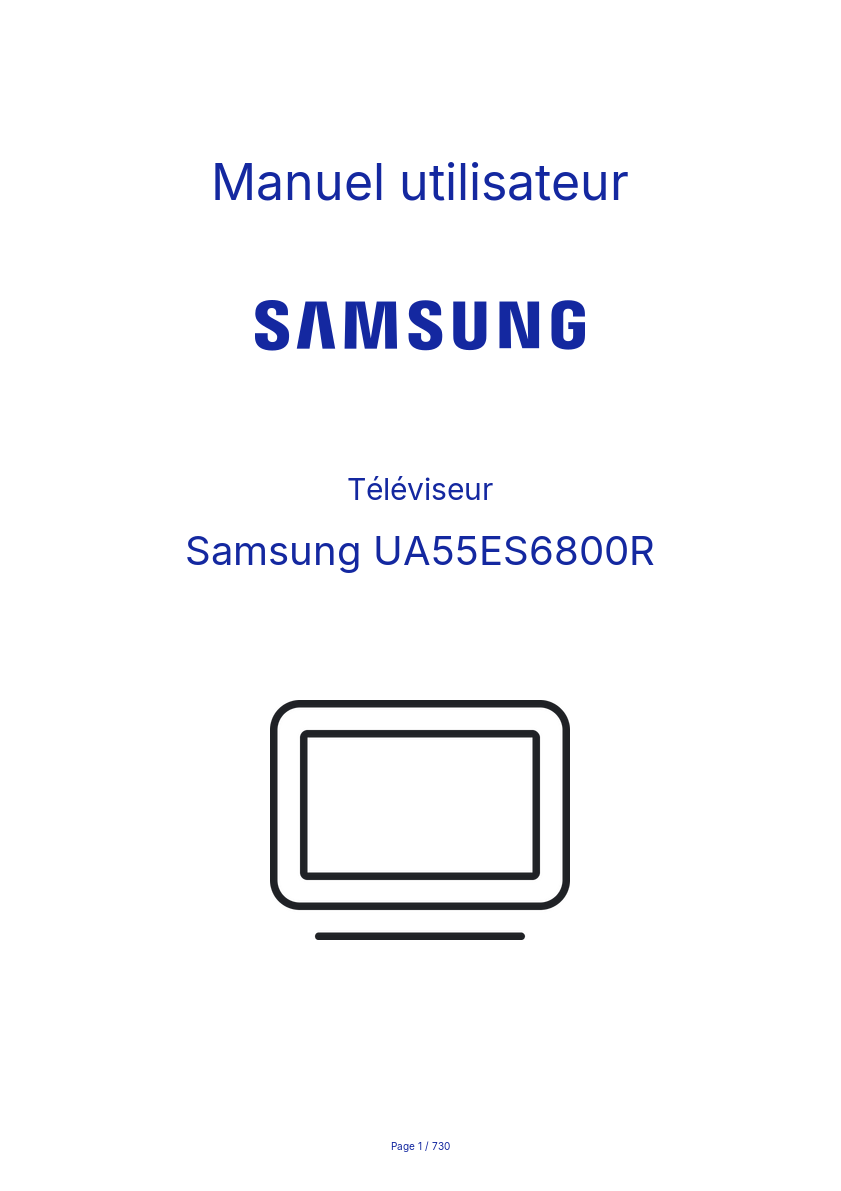 Image de la première page du manuel de l'appareil UA55ES6800R