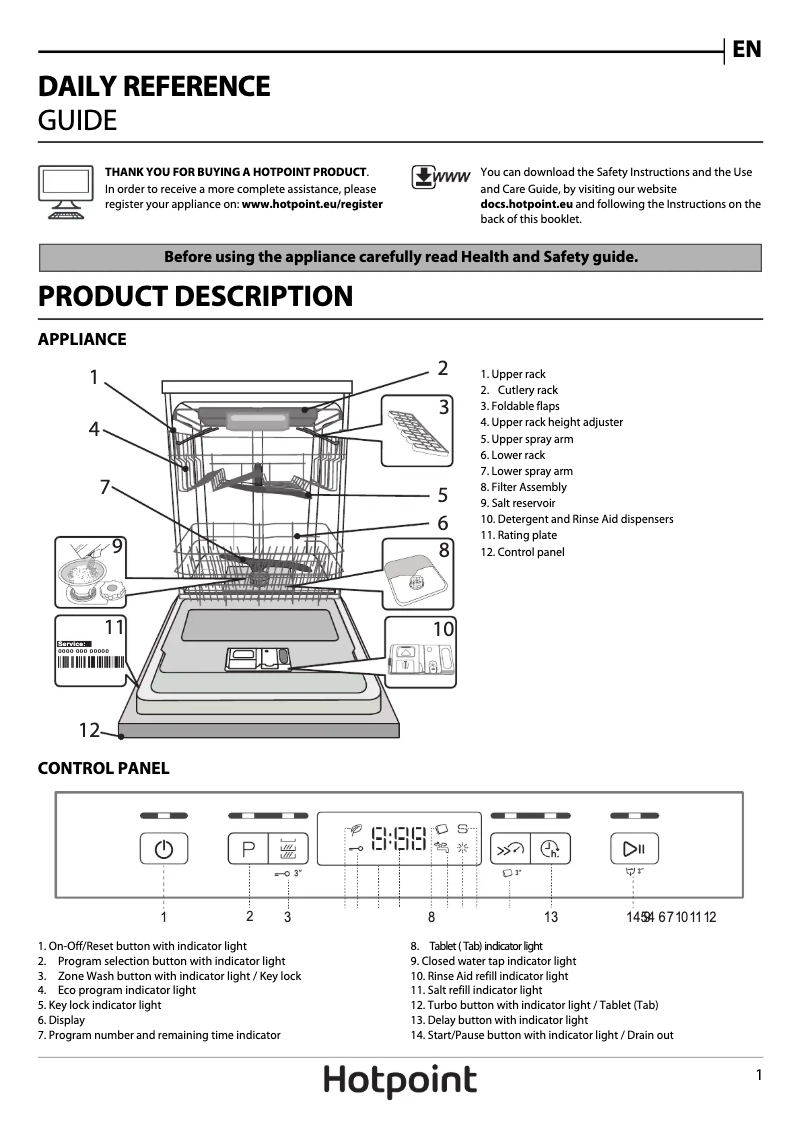 Page n°1 - Manuel utilisateur Hotpoint HFO 3T221 WG C UK