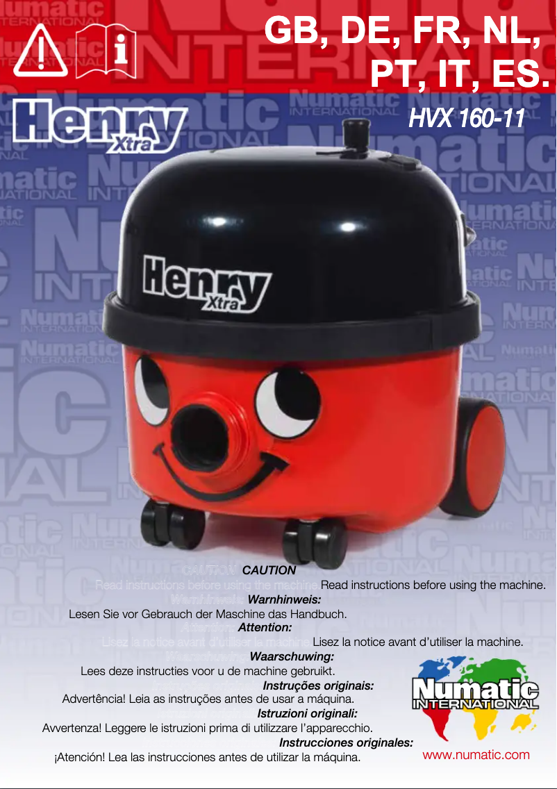 Page 1 de la notice Manuel utilisateur Numatic Henry Xtra HVX-200