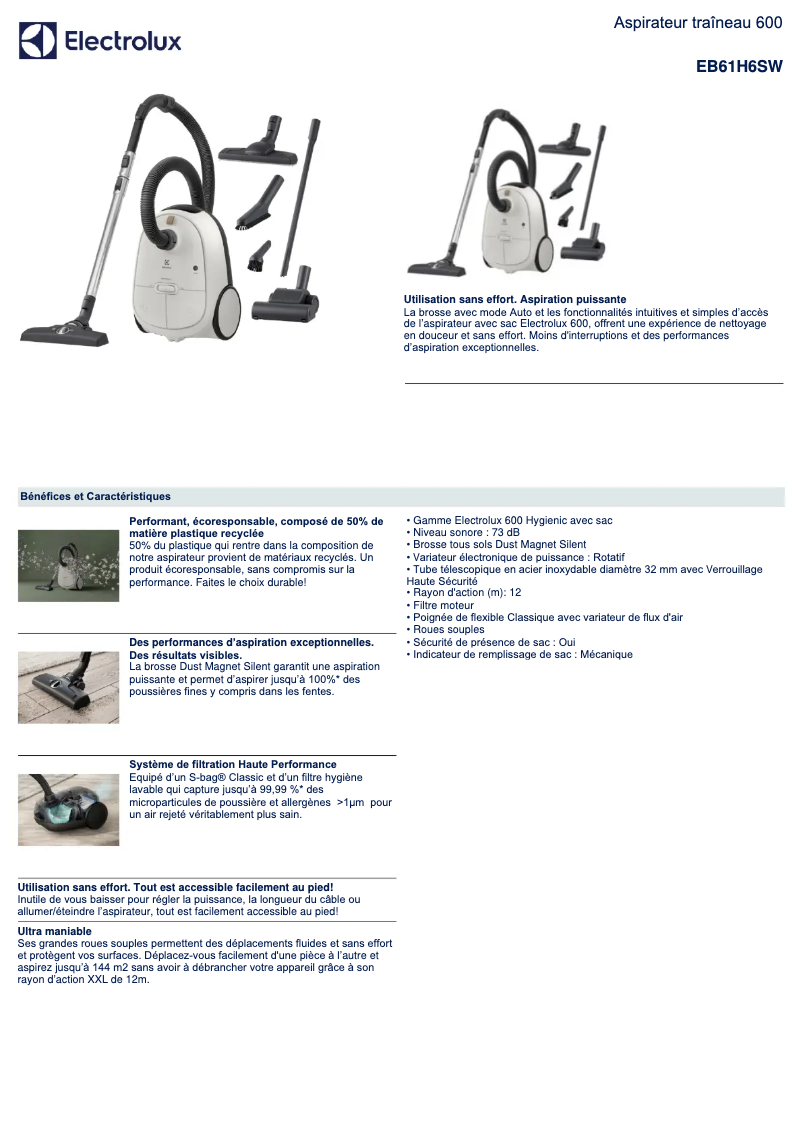 Page n°1 - Manuel utilisateur Electrolux EB61H6SW