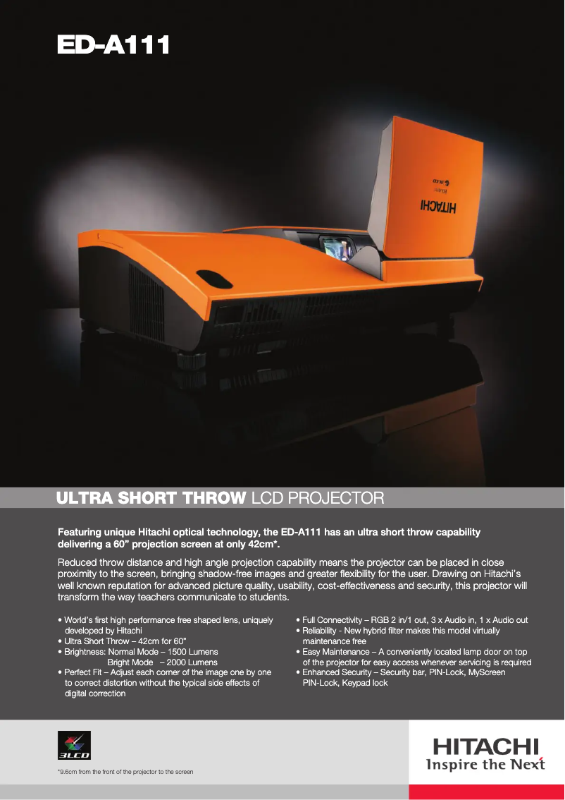 Page n°1 - Brochure Hitachi ED0-A111