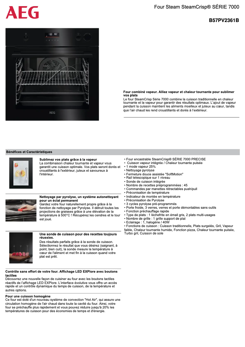 Image de la première page du manuel de l'appareil B57PV2361B