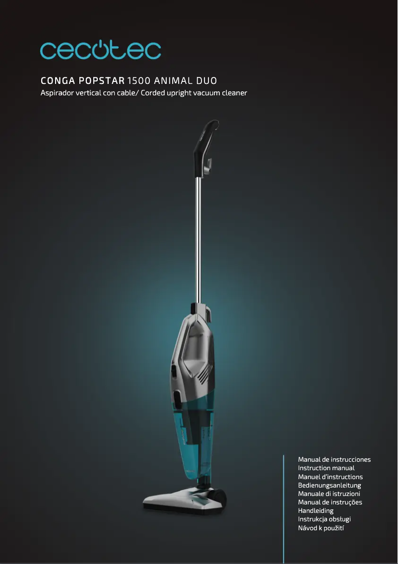 Page 1 de la notice Manuel utilisateur Cecotec Conga Popstar 1500 Animal DuoStick Easy