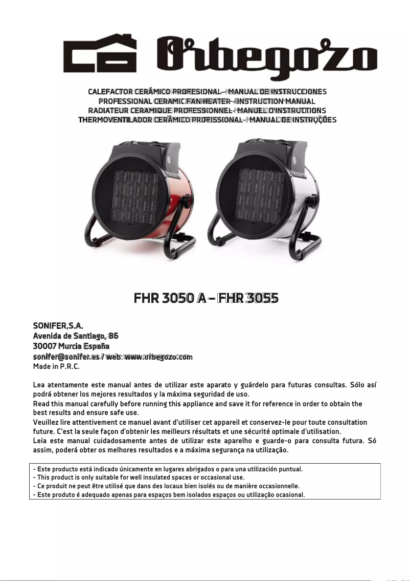 Image de la première page du manuel de l'appareil FHR 3055