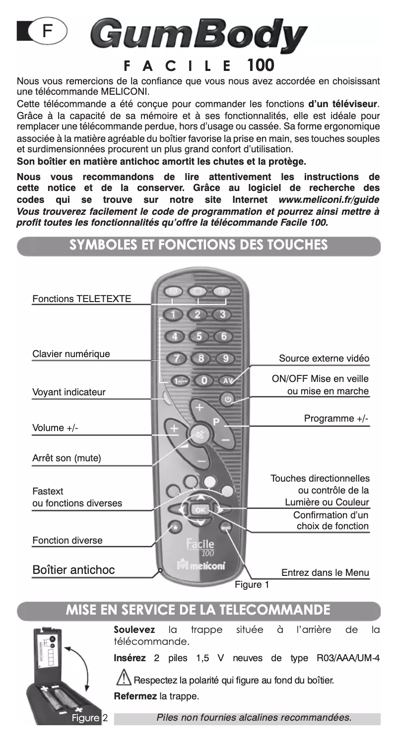 Image de la première page du manuel de l'appareil Gumbody Facile 100