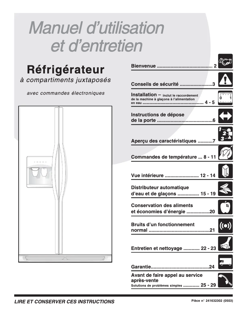 Image de la première page du manuel de l'appareil GLHS67EEPB