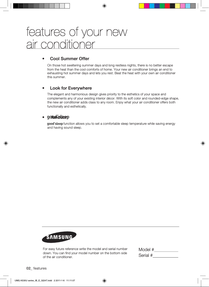 Page n°1 - Manuel utilisateur Samsung AS36UGAN