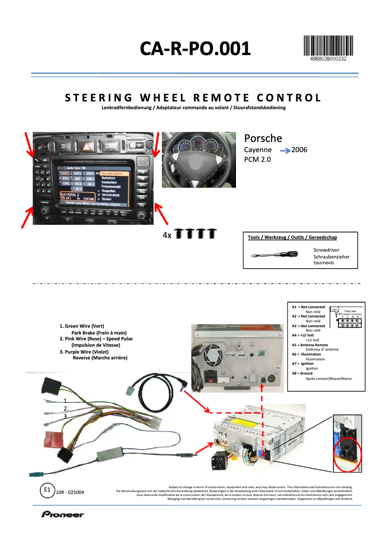 Página 1 del manual Manual de usuario Pioneer CA-R-PO.001