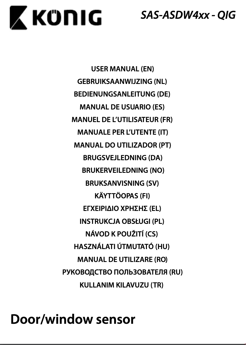 Image de la première page du manuel de l'appareil SAS-ASDW402