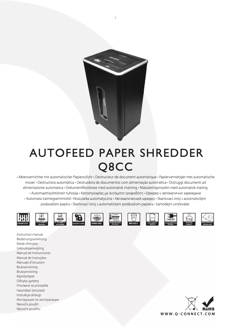 Page 1 de la notice Manuel utilisateur Q-Connect KF16374