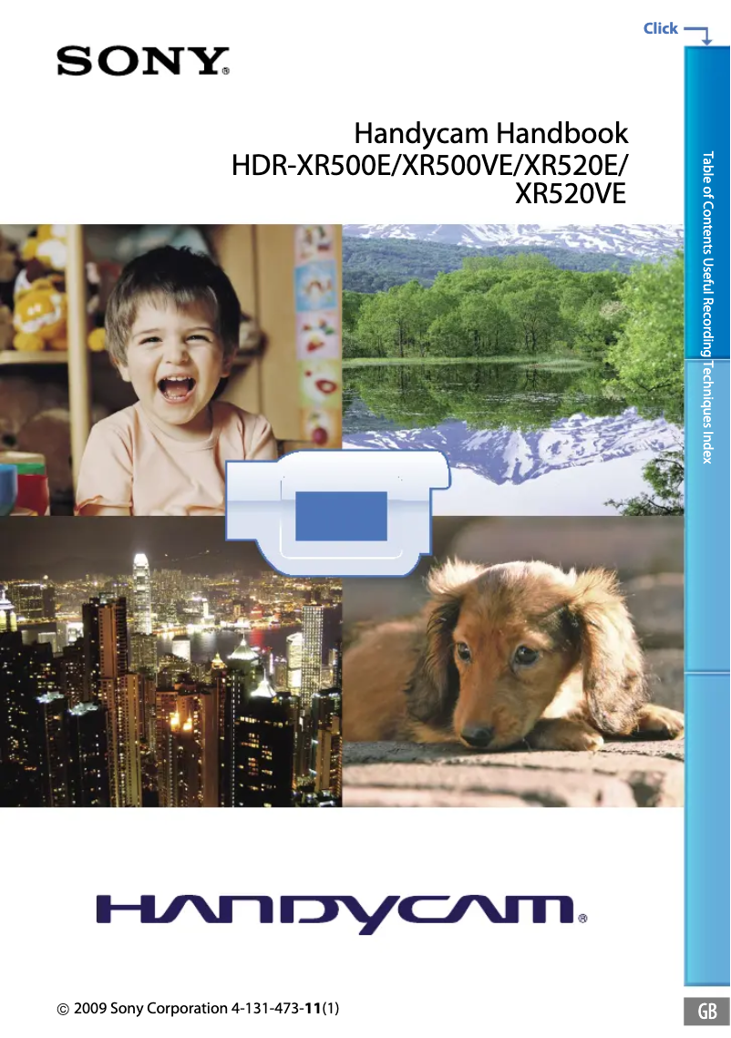 Page 1 de la notice Manuel utilisateur Sony HDR-XR500V