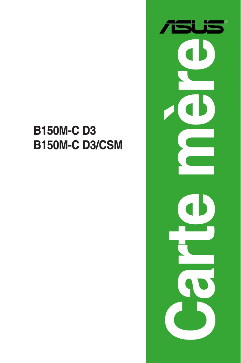 Page 1 de la notice Manuel utilisateur Asus B150M-C D3/BR