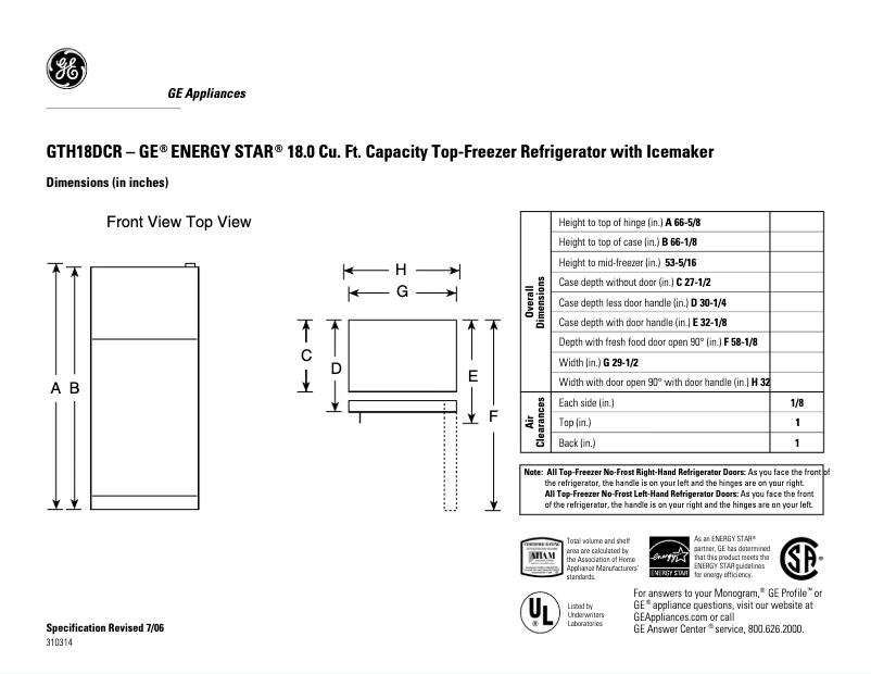 Image de la première page du manuel de l'appareil GTH18DCRRBB