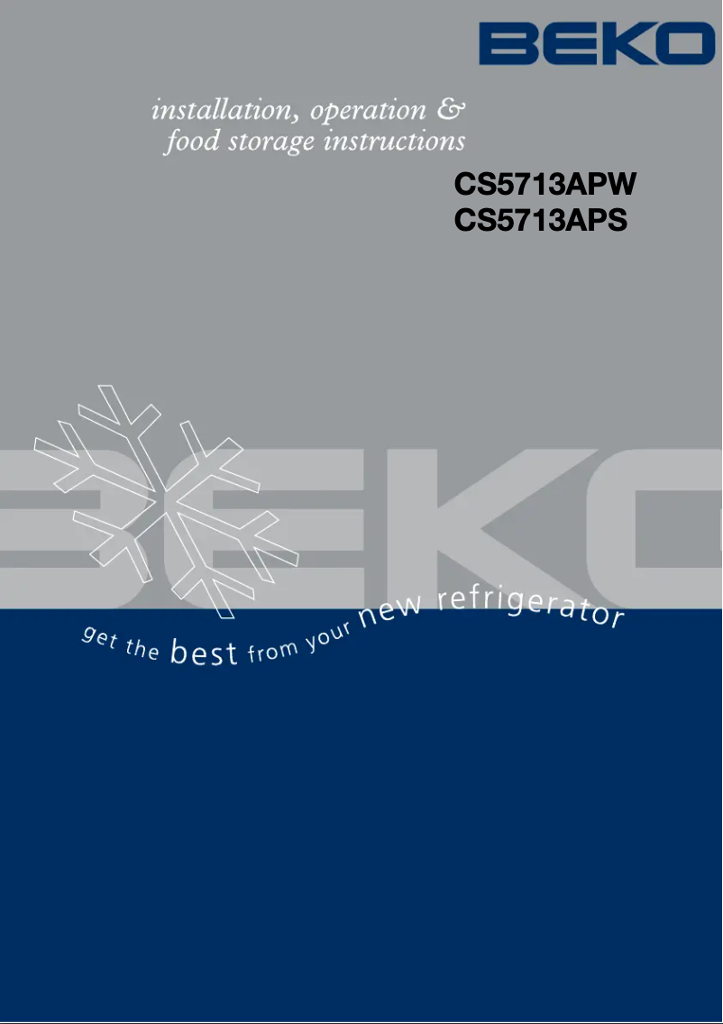 Page n°1 - Manuel utilisateur Beko CS5713AP