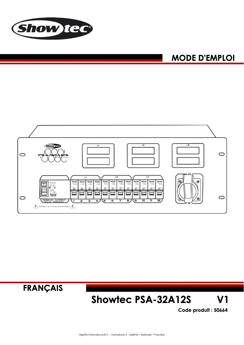 Page n°1 - Manuel utilisateur Showtec PSA-32A12S