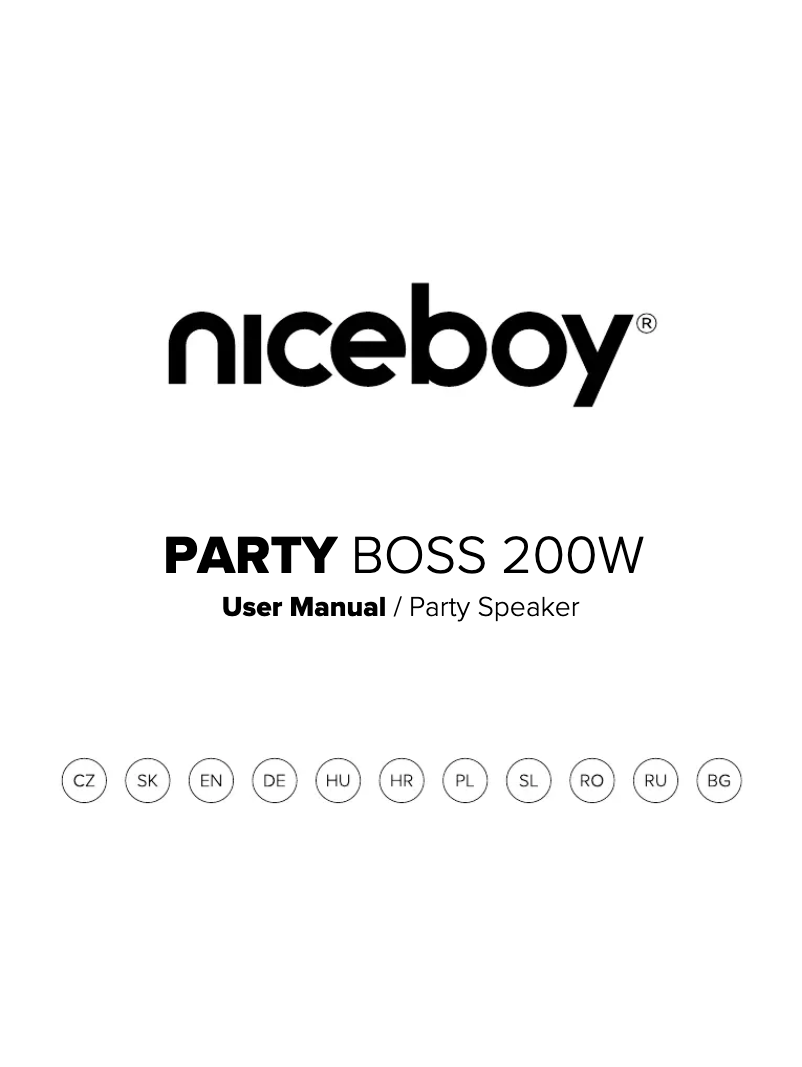 Page n°1 - Manuel utilisateur Niceboy PARTY Boss 200W