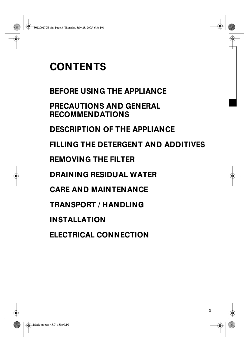 Page n°1 - Manuel utilisateur Whirlpool AWG 550/S