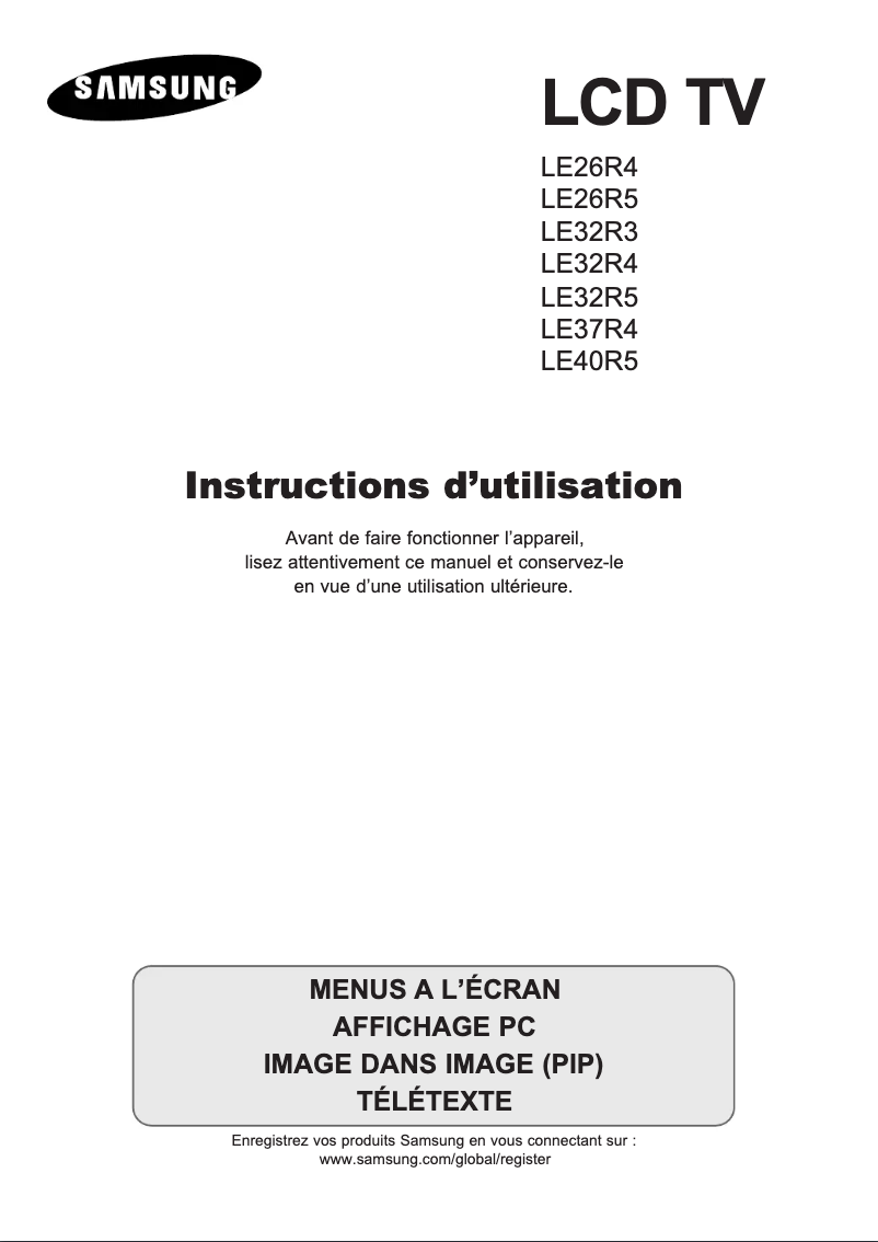 Page n°1 - Manuel utilisateur Samsung LE32R41BU