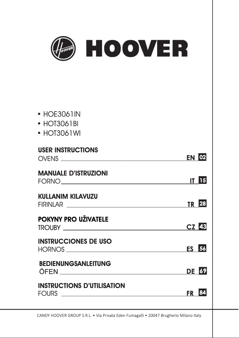 Page n°1 - Manuel utilisateur Hoover ESSENCE HOE3171IN