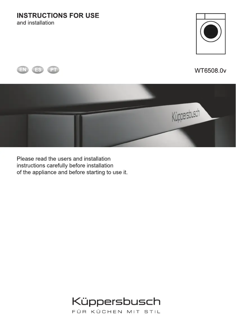 Page n°1 - Manuel utilisateur Küppersbusch WT6508.0v