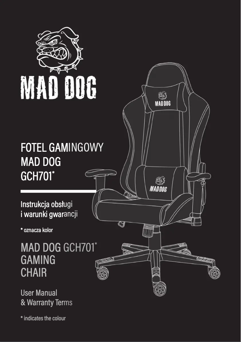 Page 1 de la notice Manuel utilisateur Mad Dog GCH701