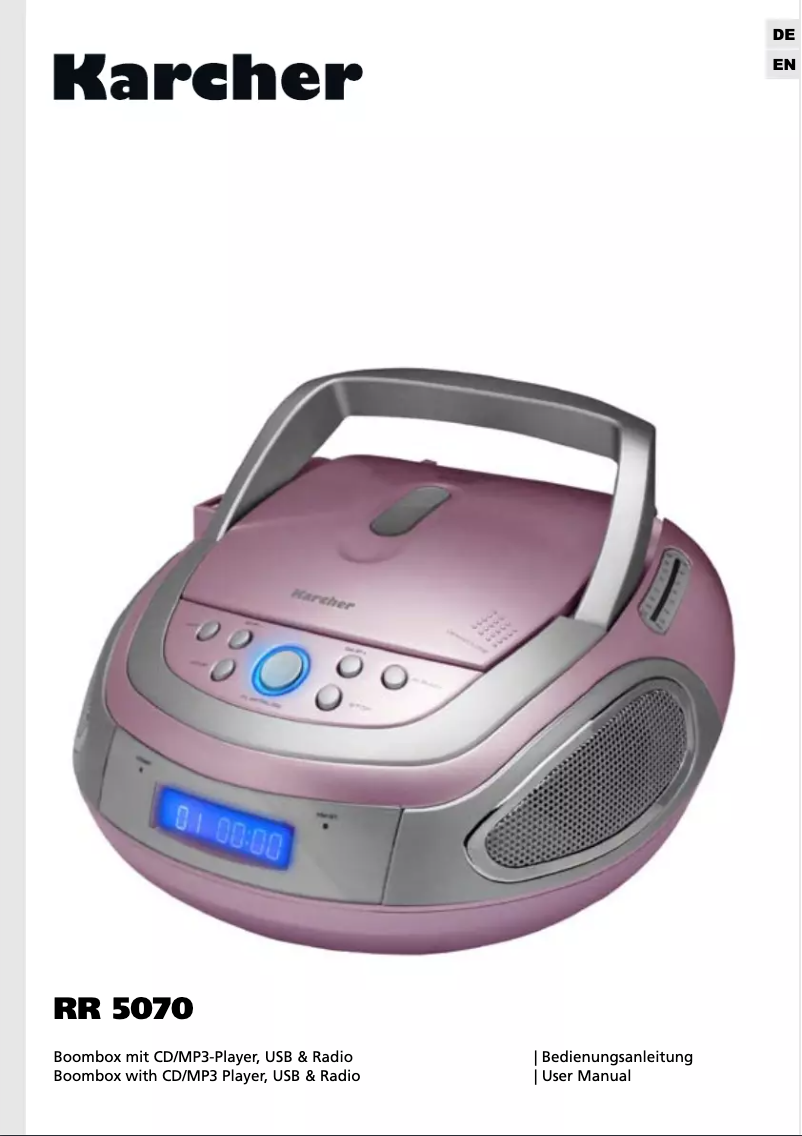 Page 1 de la notice Manuel utilisateur Karcher Audio RR 5070