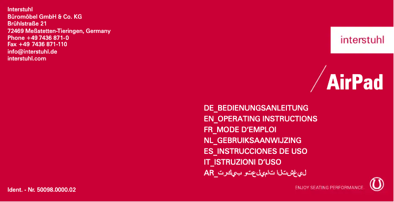 Page 1 de la notice Manuel utilisateur Interstuhl AirPad 3C42