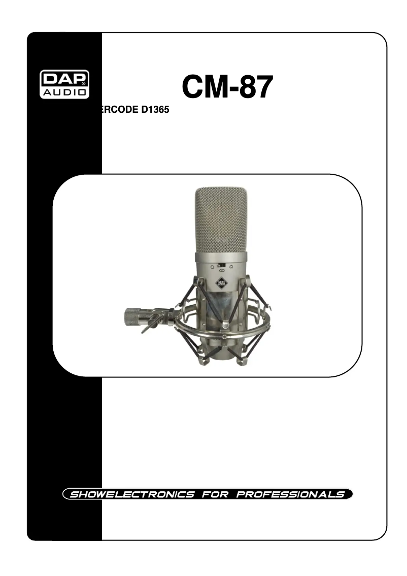Page n°1 - Manuel utilisateur DAP-Audio CM-87