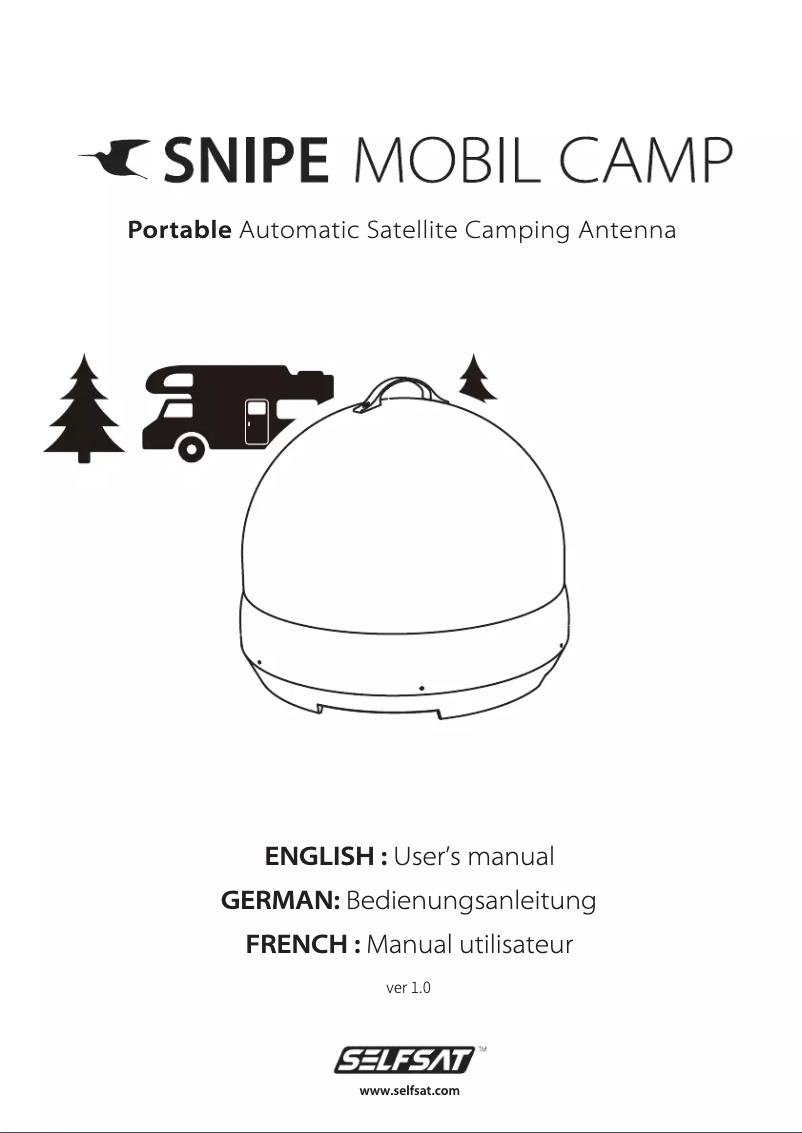 Page 1 de la notice Manuel utilisateur Selfsat Snipe Mobil Camp