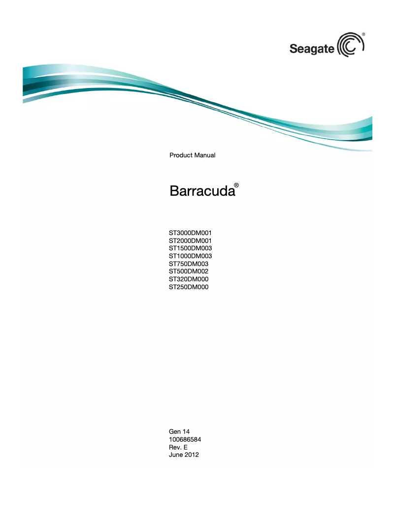 Page 1 de la notice Manuel utilisateur Seagate ST3000DM001