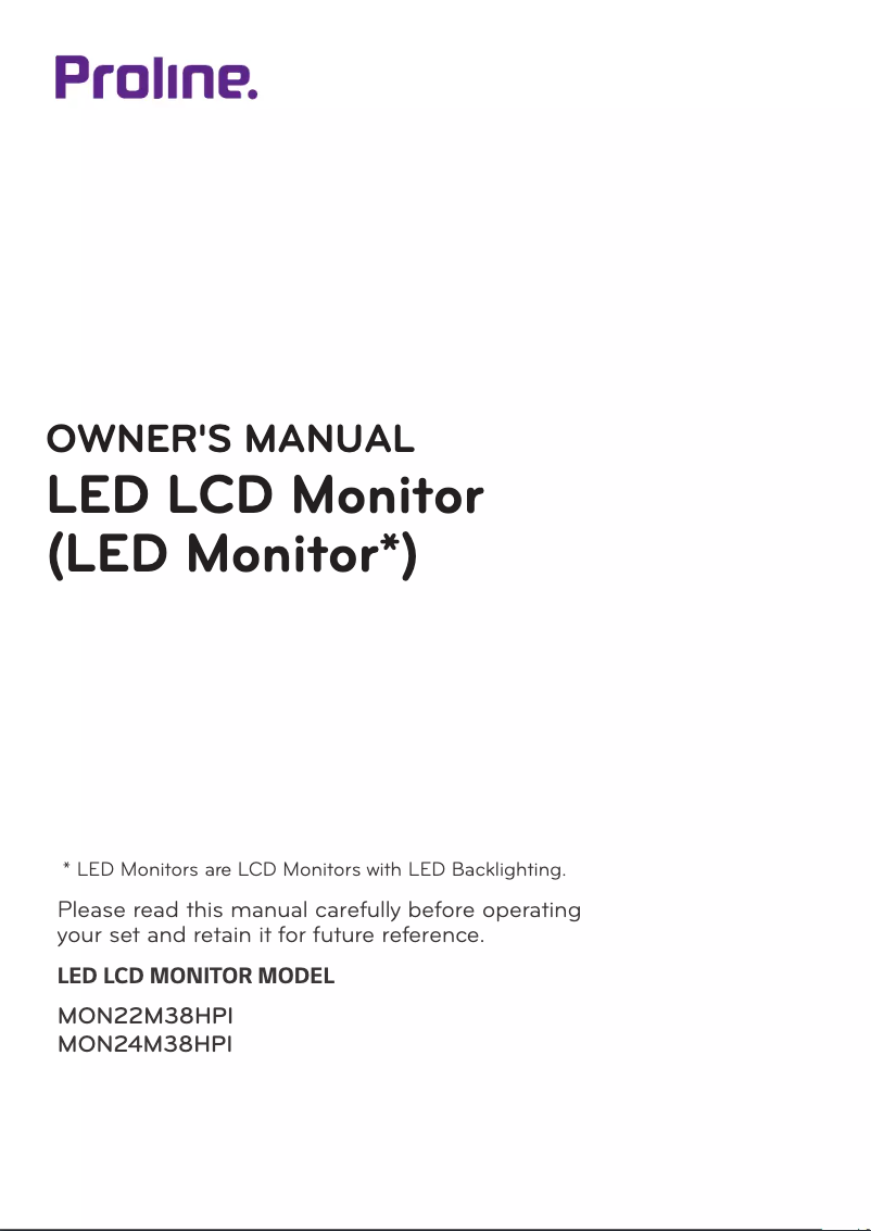 Page n°1 - Manuel utilisateur LG MON22M38HPI