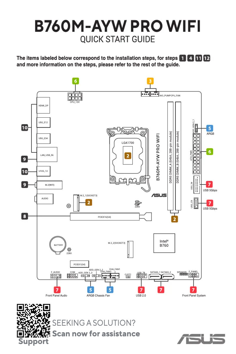 Image de la première page du manuel de l'appareil B760M-AYW PRO WIFI