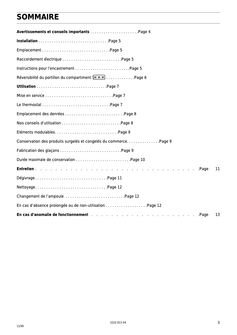 Page 1 de la notice Manuel utilisateur Arthur Martin-Electrolux AR1523I-2
