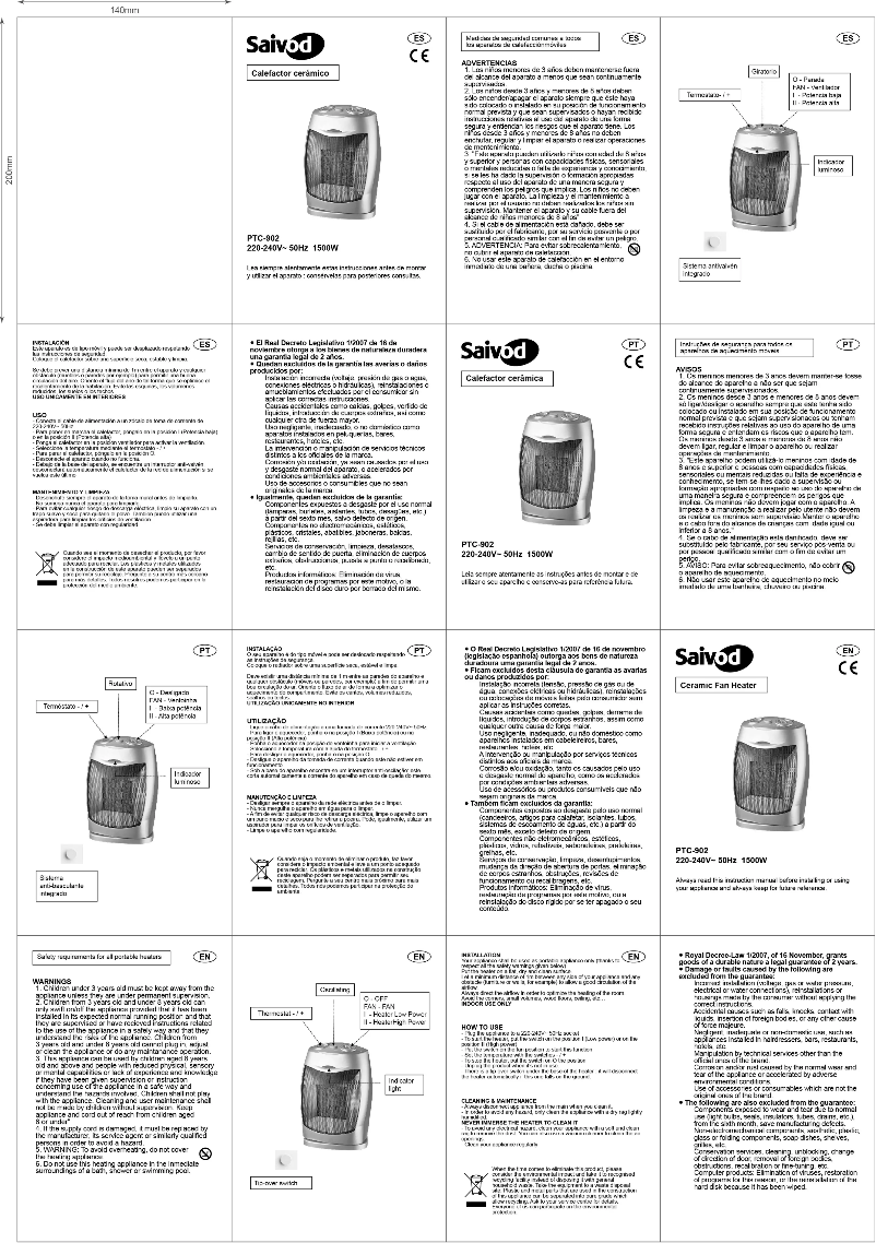 Page 1 of the manual User Manual Saivod PTC-902