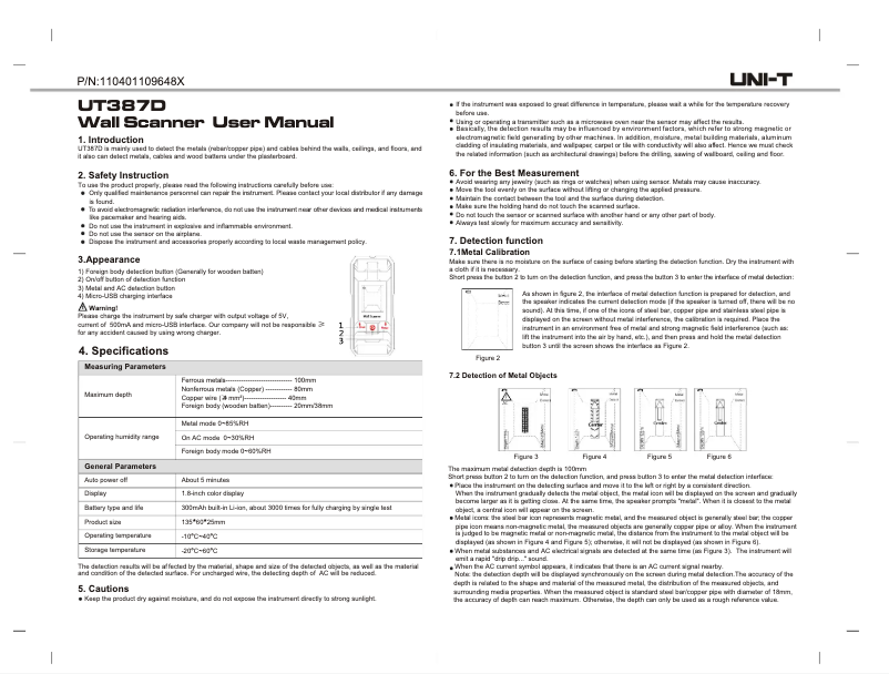 Page n°1 - Manuel utilisateur Uni-T UT387D